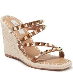 Steven By Steve Madden Gold and Brown Wedge Sandals